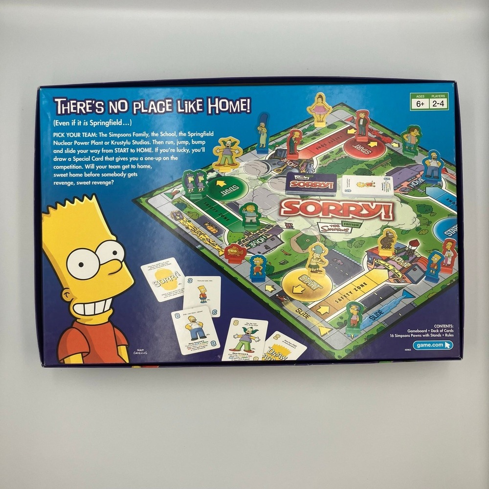 The Simpsons Sorry! Board Game Parker Brothers Complete Excellent Condition - Picture 2 of 9